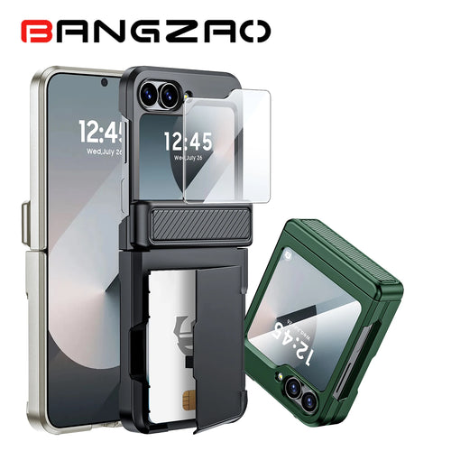 Rugged Shockproof Case with Built-In Screen Protector for Samsung Galaxy Z Flip 6 | Wireless Charging Compatible