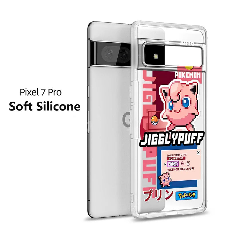 Cartoon G-Gengar P-Pikachu Google Pixel Transparent Shockproof Cover