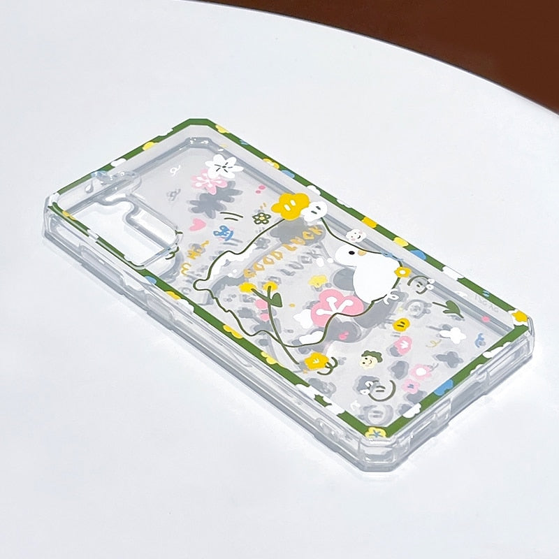 Hand-painted flowers are suitable for Samsung s22 Series