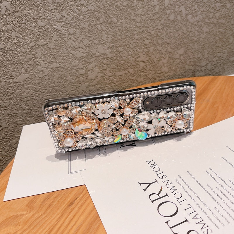 Fashion Diamond Flower Phone case For Samsung Galaxy Z Fold 3