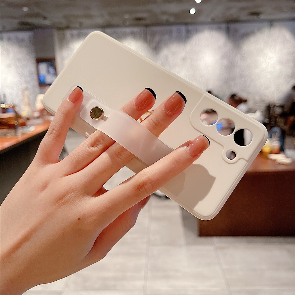 Love Heart Wristband Holder Phone Case For Samsung S22 Series