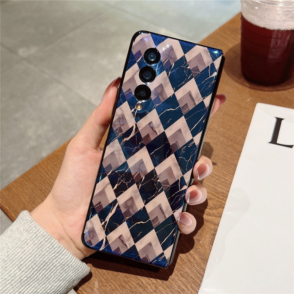 Luxury Granite marble Case for Samsung Galaxy Z Fold 3 5G