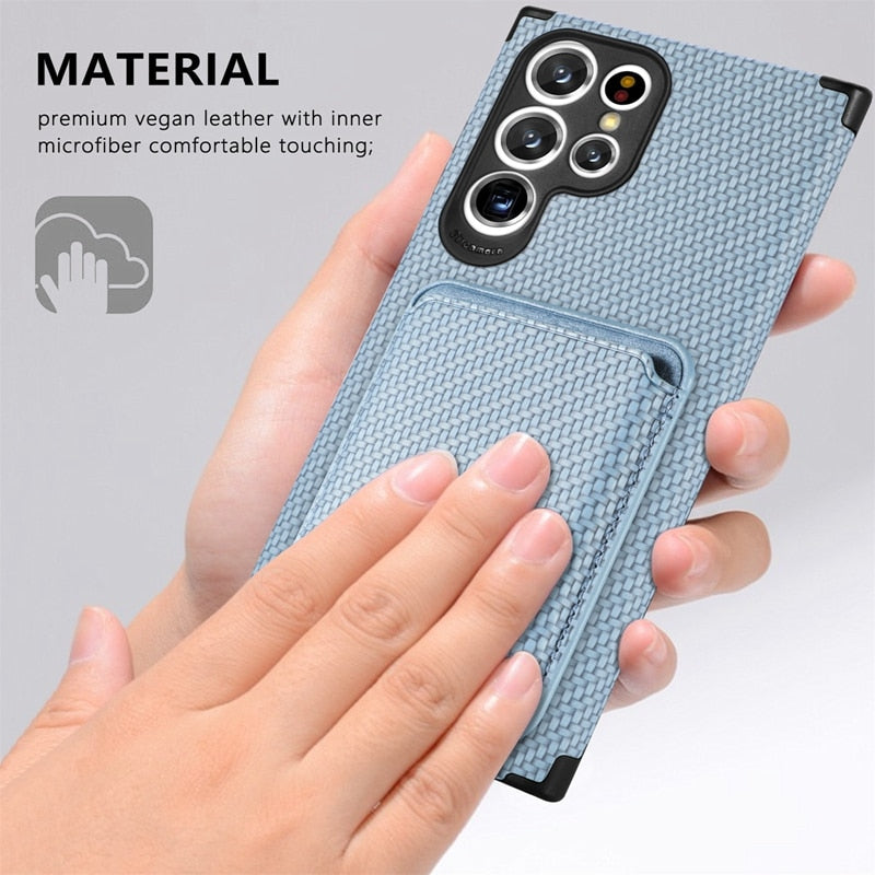Magnetic PU Leather Case With Card Pocket For Samsung Galaxy S22 series
