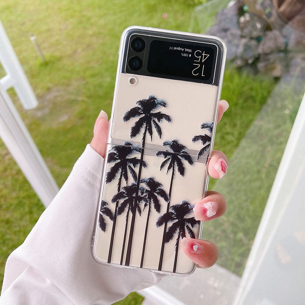 Simplicity Coconut Tree Phone Case For Samsung Galaxy Z Flip 3 5G