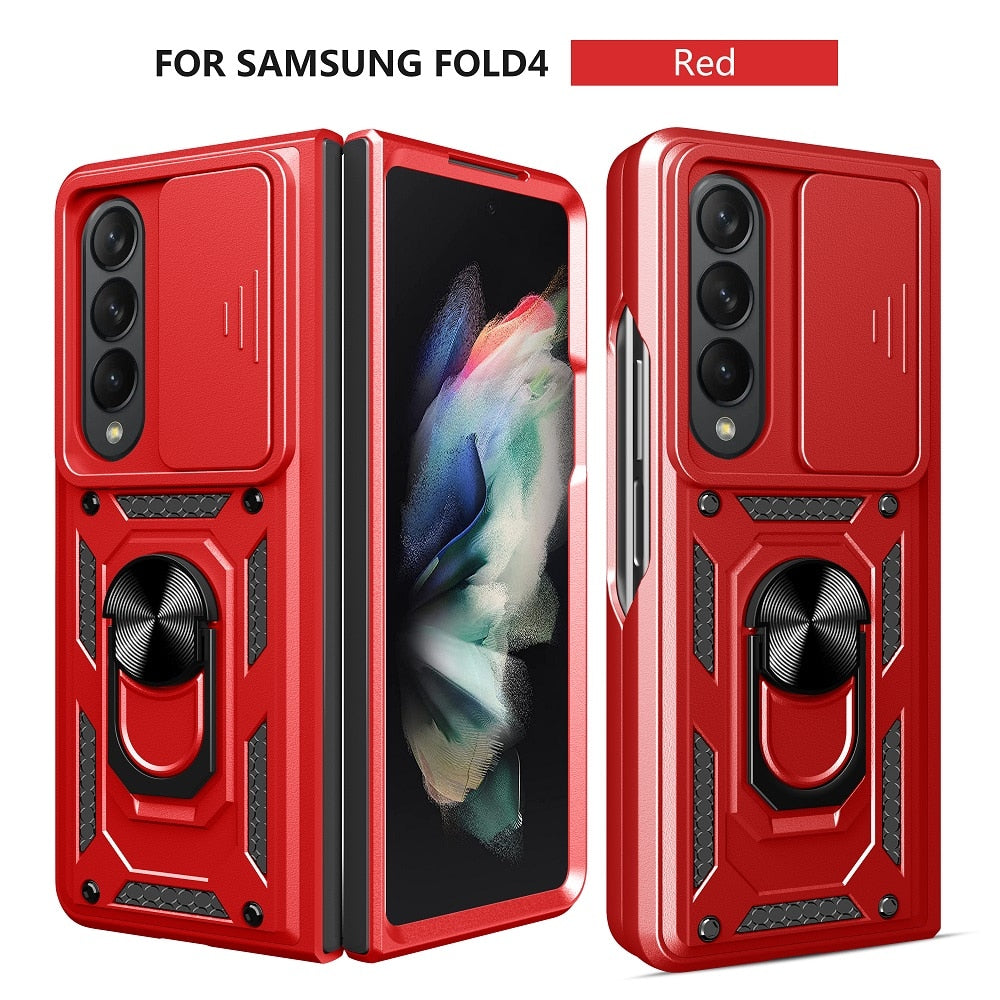 Armor Case with Lens Protection & Stand For Samsung Galaxy Z Fold 4