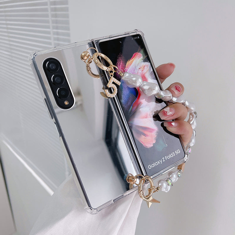 Makeup Mirror Shockproof Phone Case For Samsung Galaxy Z Fold 3 5G