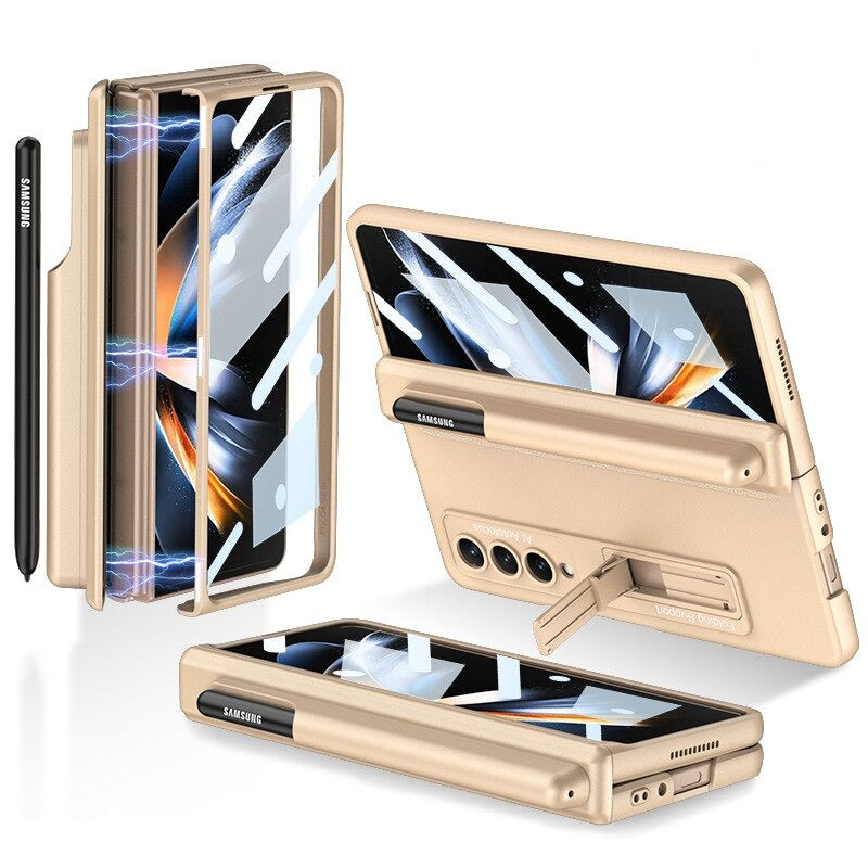 Full Protection Magnet Hinge Pen Slot Case for Samsung Galaxy Z Fold 4