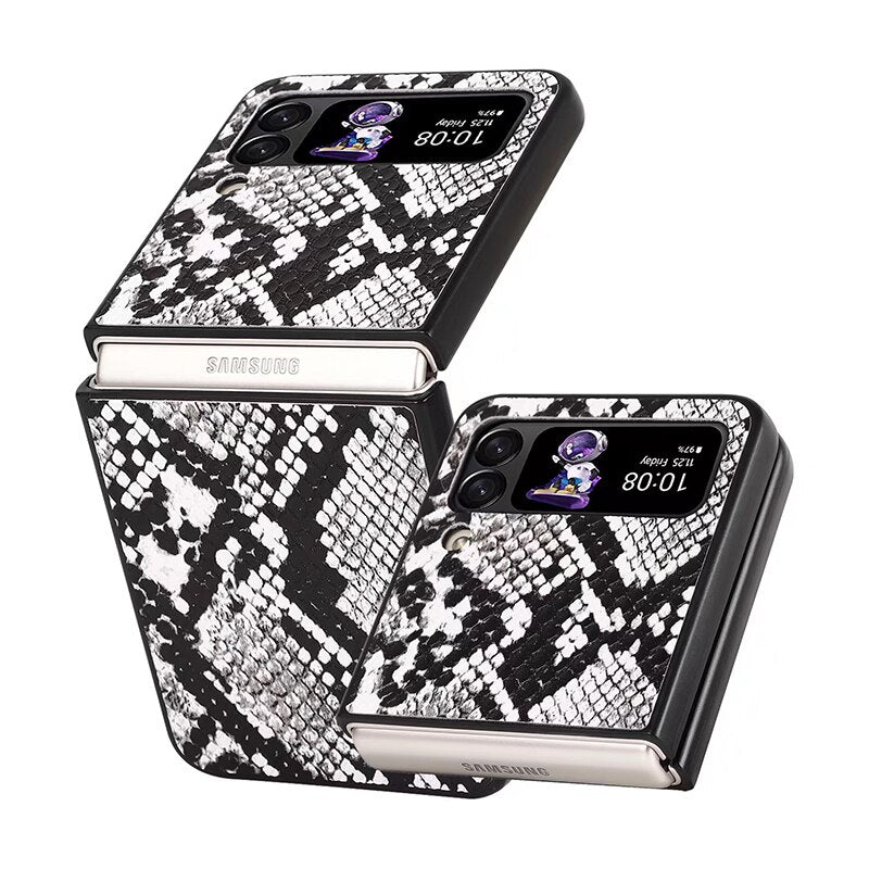 Fashion Leopard Print Hard Fold Case For Samsung Galaxy Z Flip 3