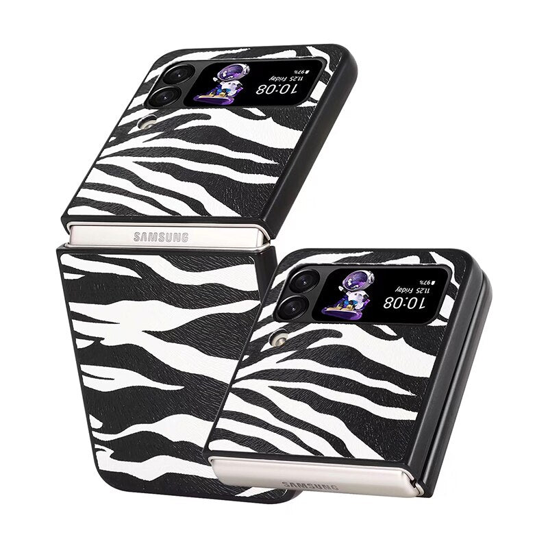 Fashion Leopard Print Hard Fold Case For Samsung Galaxy Z Flip 3