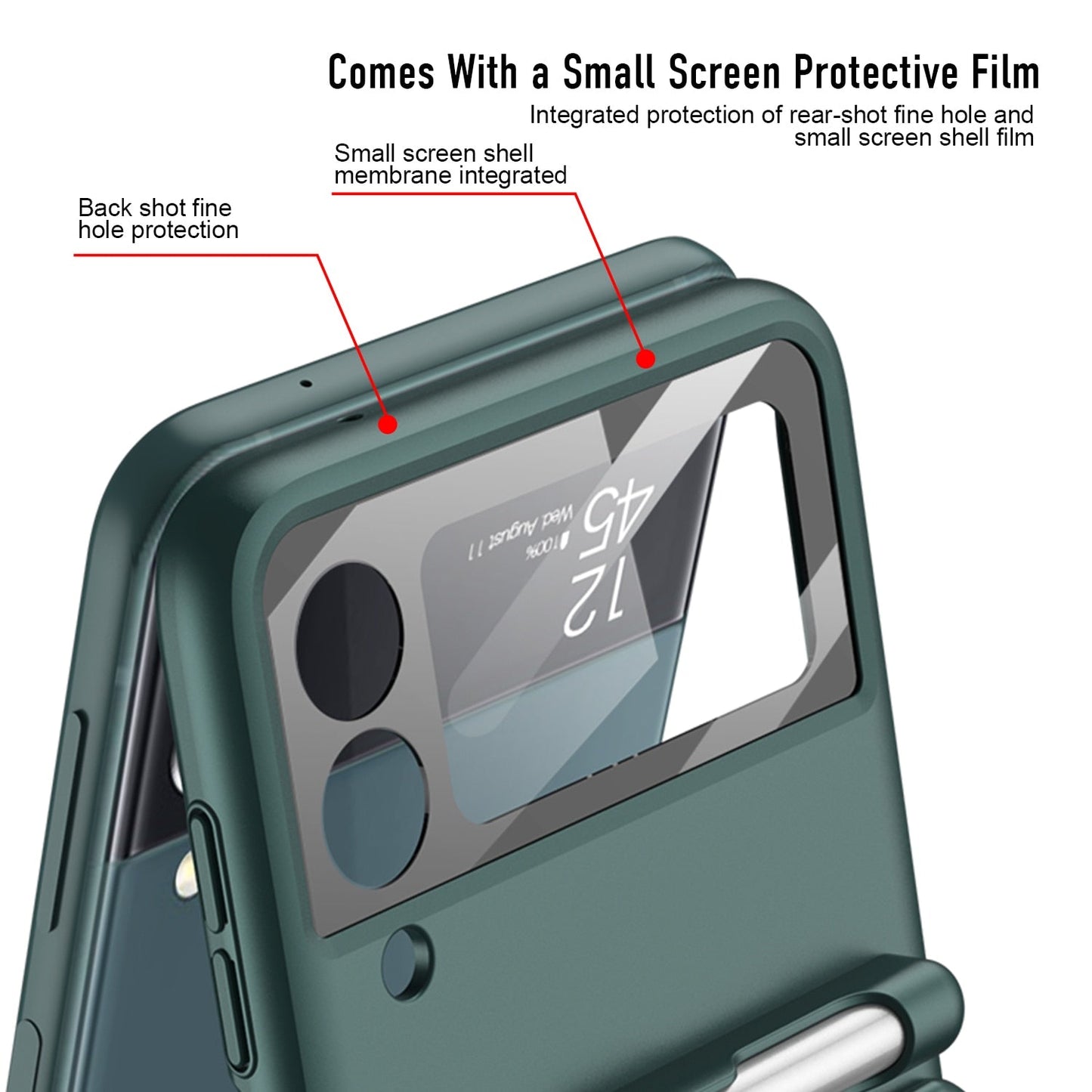 Magnetic Hinge Case with Pen For Samsung Galaxy Z Flip 4