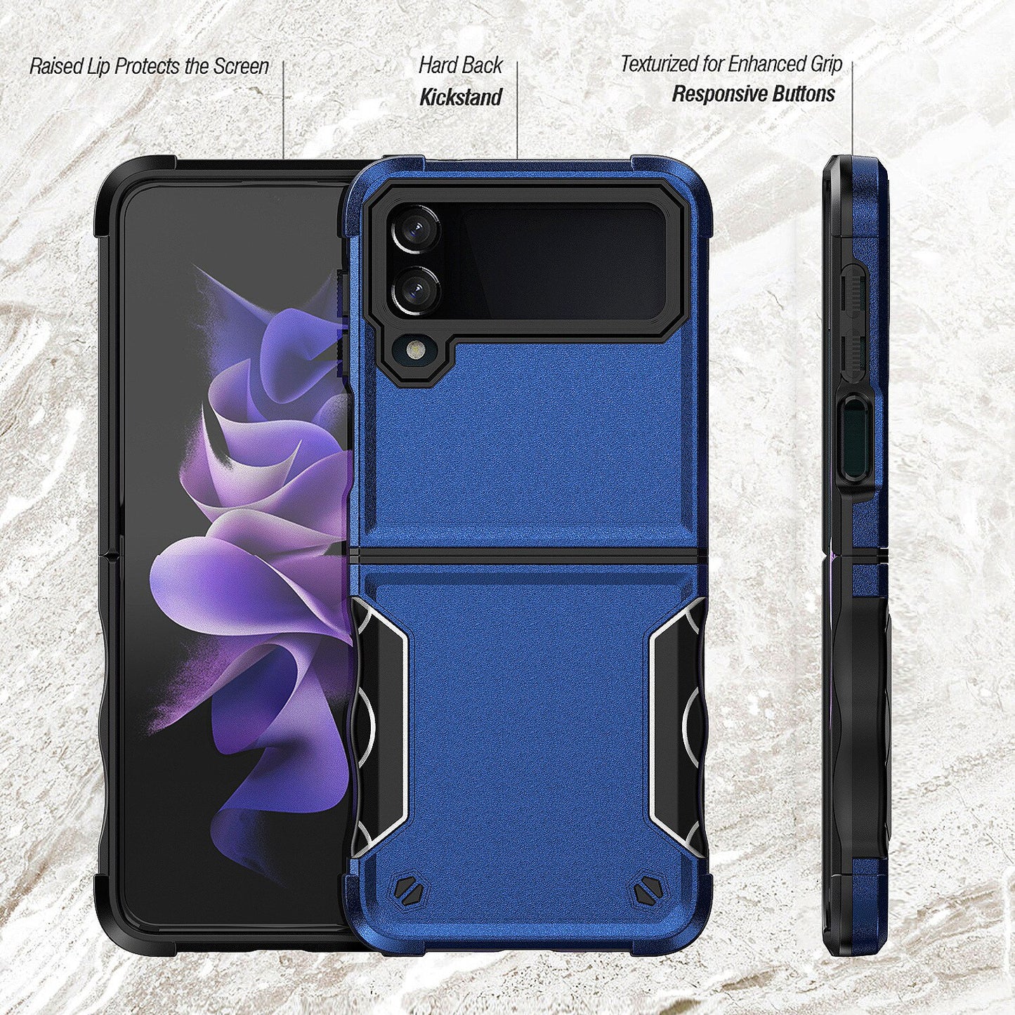 Stripes Hard Protective Case for Galaxy Z Flip4 & Flip 3 Anti-Shock Folding