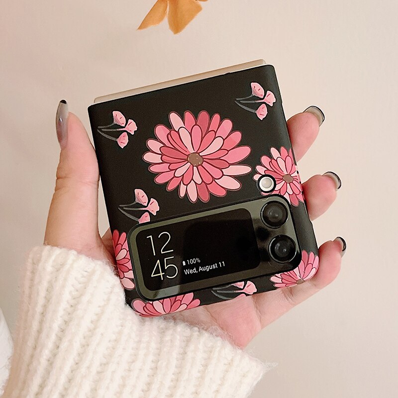 Cute Cartoon Daisy Flower Phone Case For Samsung Galaxy Z Flip 3 5G