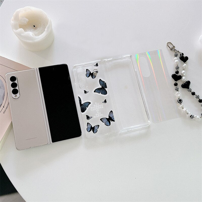 Black Butterfly Phone Stand Case for Samsung Galaxy Z Fold 3 5G