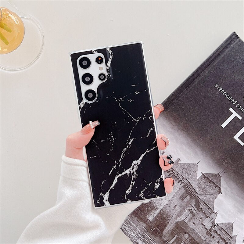 Matte Marble Texture Phone Case For Samsung S22 Series