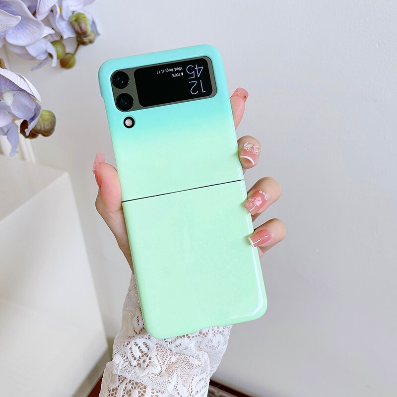 Gradient Glitter Bling Fold Case For Samsung Galaxy Z Flip 3 5G Z