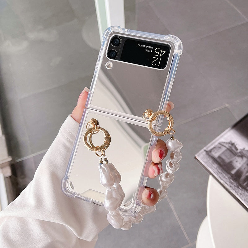Makeup Mirror Shockproof Phone Case For Samsung Galaxy Z Flip 3 5G