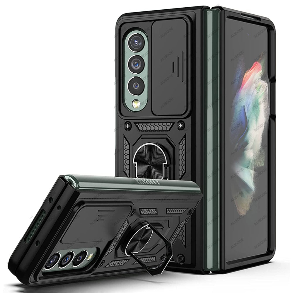Armor Case with Lens Protection & Stand For Samsung Galaxy Z Fold 4