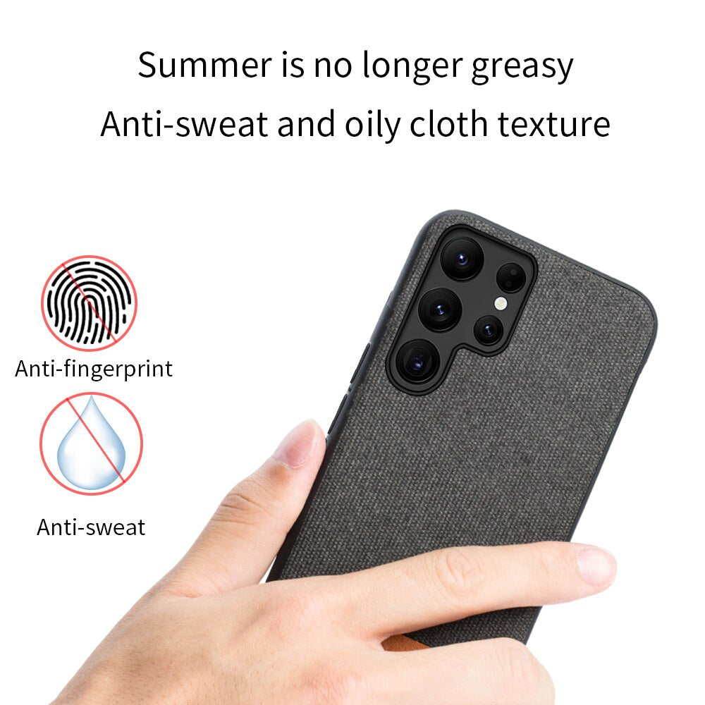 Canvas Leather Cover Case for Samsung Galaxy s22 Series