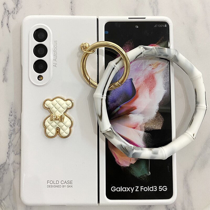 Fashion wrist Bracelet Chain Bear Phone case For Samsung Galaxy Z Fold