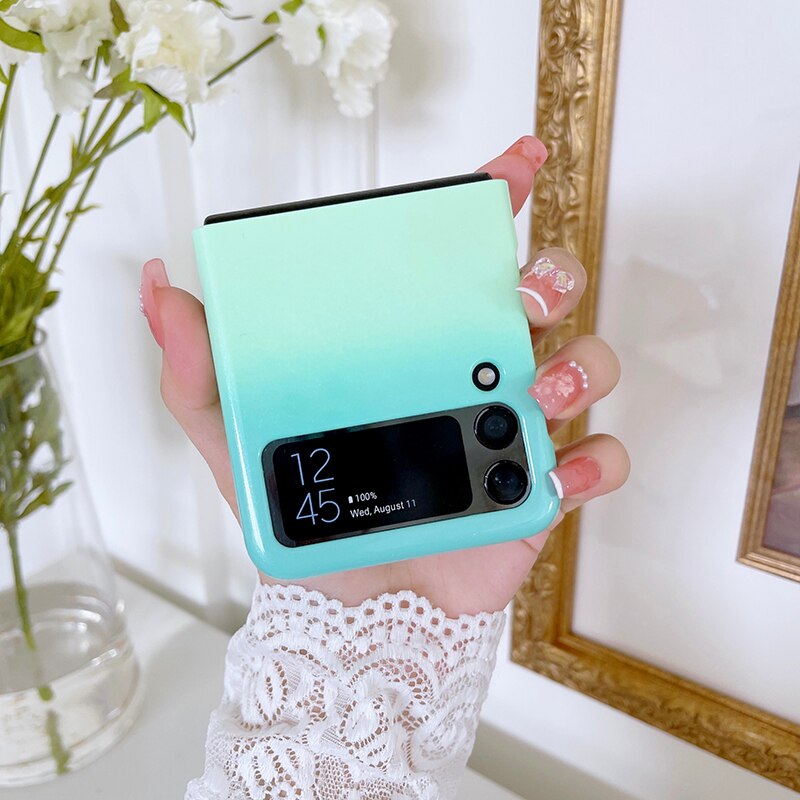 Gradient Glitter Bling Fold Case For Samsung Galaxy Z Flip 3 5G Z