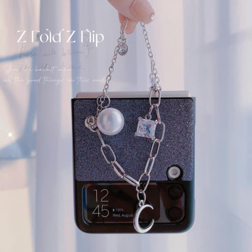 Glitter Pearl Case With Lanyard For Samsung Z Flip 3 and Galaxy Z FOLD