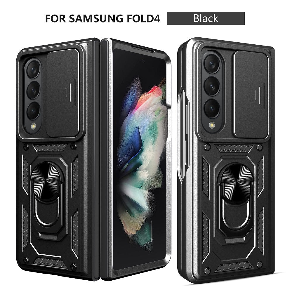 Armor Case with Lens Protection & Stand For Samsung Galaxy Z Fold 4