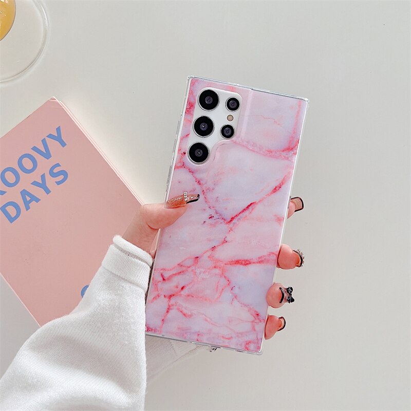 Matte Marble Texture Phone Case For Samsung S22 Series