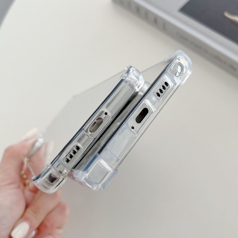 Fashion Makeup Mirror Shockproof Bumper Phone Case For Samsung Galaxy S22 Series