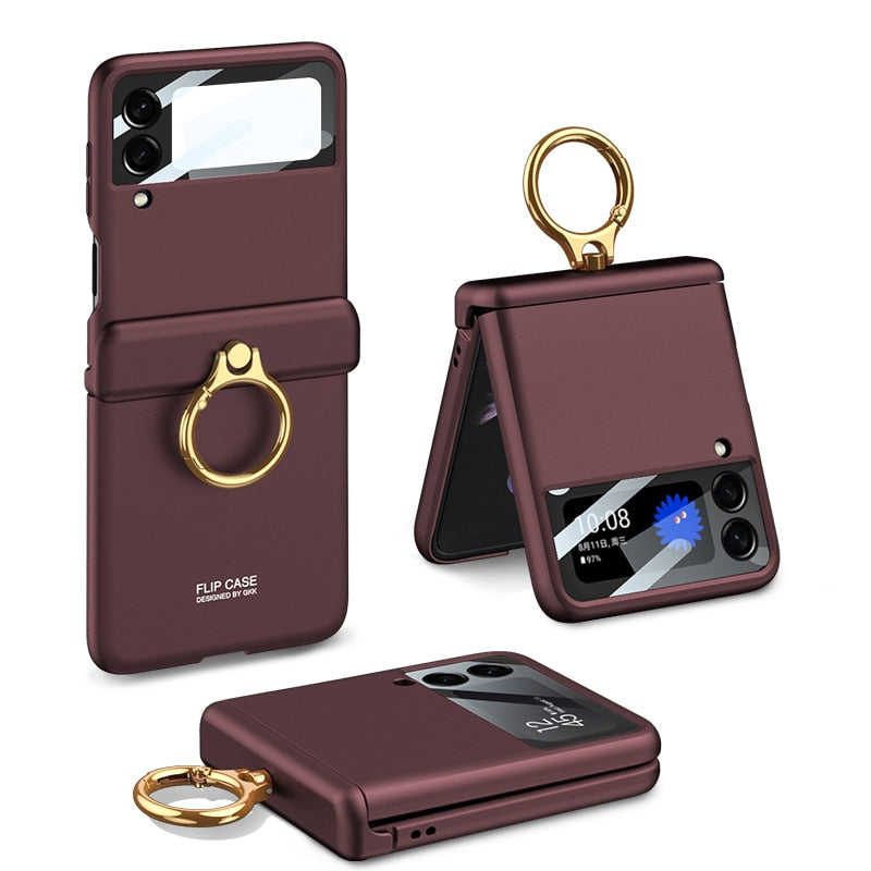 Armor Case with Ring Bracket Stand for Samsung Galaxy Z Flip 4
(Magnetic Hinge Cover)