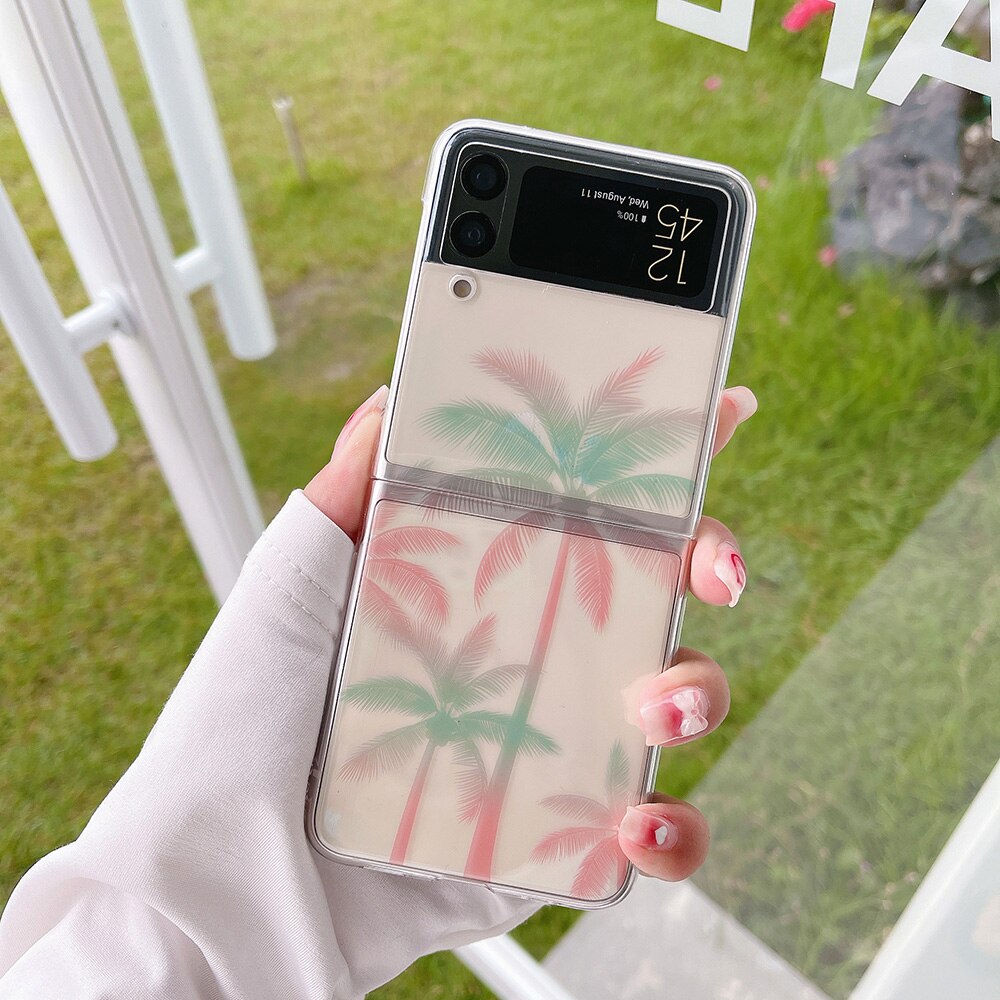 Simplicity Coconut Tree Phone Case For Samsung Galaxy Z Flip 3 5G
