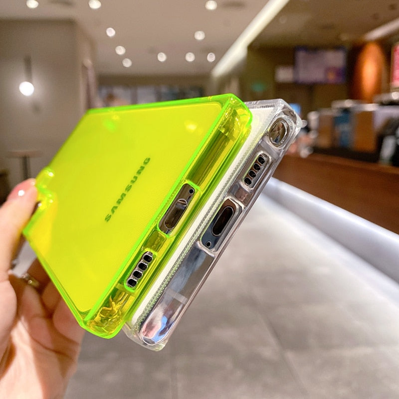 Square Fluorescent Neon Case For Samsung S22 Series