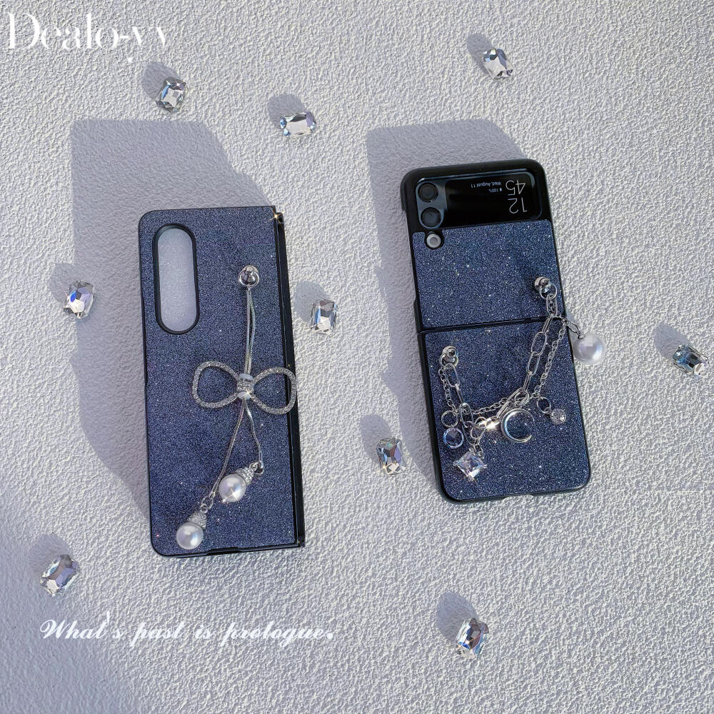 Glitter Pearl Case With Lanyard For Samsung Z Flip 3 and Galaxy Z FOLD
