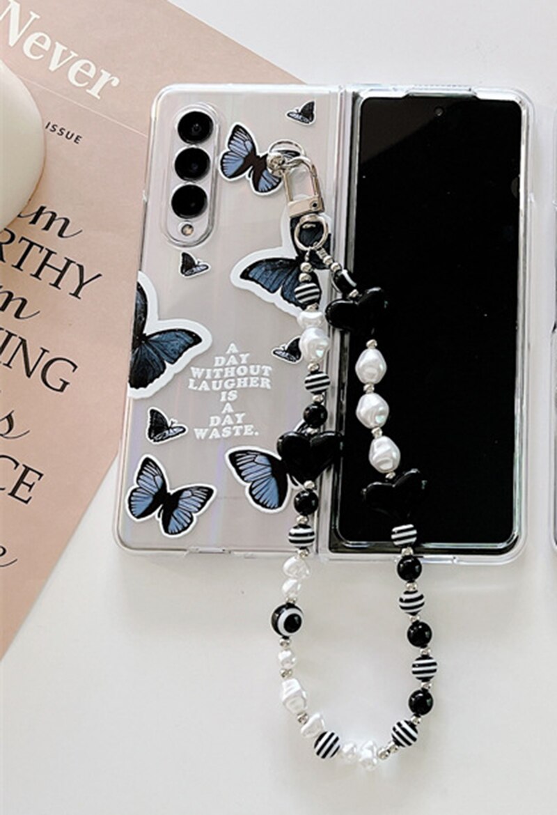 Black Butterfly Phone Stand Case for Samsung Galaxy Z Fold 3 5G