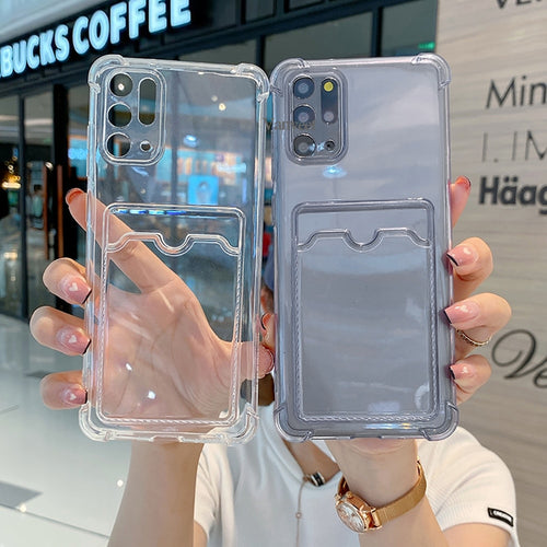 Card Holder Wallet Clear Case For Samsung S22 Series