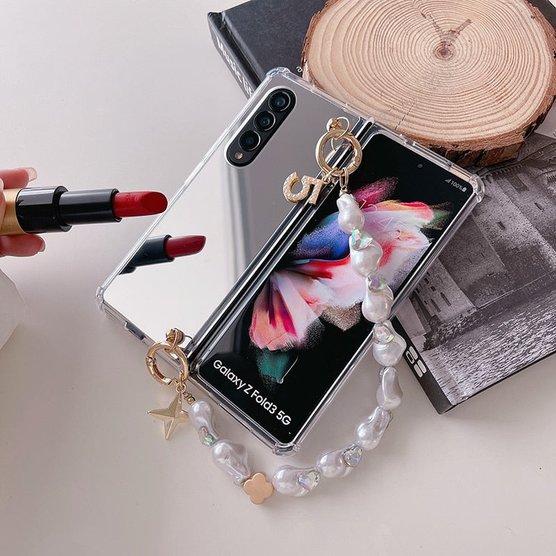 Makeup Mirror Shockproof Phone Case For Samsung Galaxy Z Fold 3 5G
