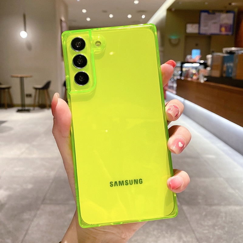 Square Fluorescent Neon Case For Samsung S22 Series