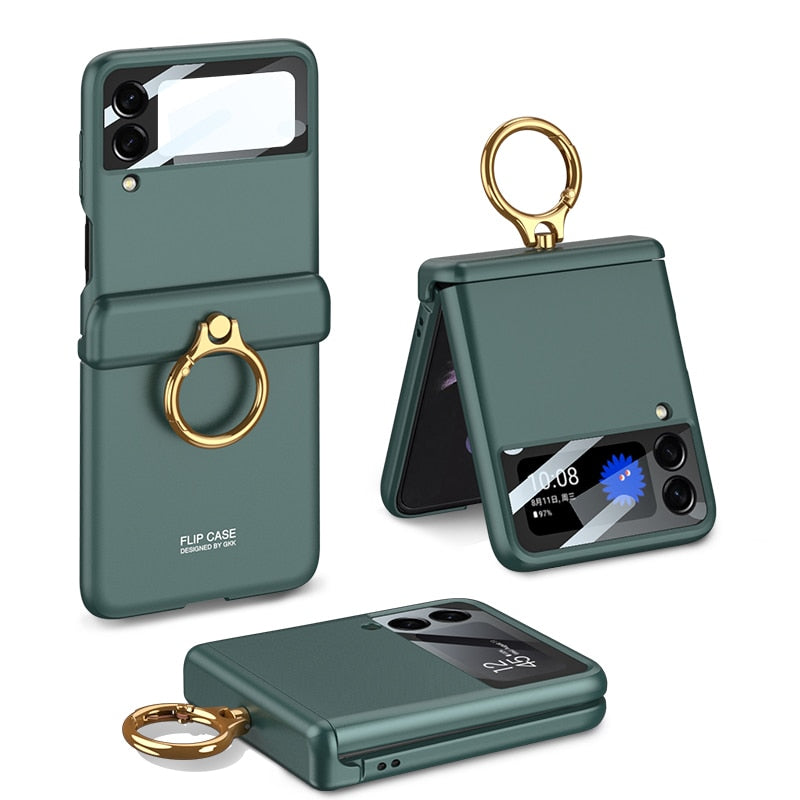 Armor Case with Ring Bracket Stand for Samsung Galaxy Z Flip 4
(Magnetic Hinge Cover)