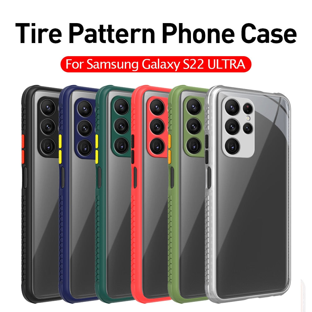 Case Tire Pattern Clear Acrylic Cover Sumsung S22 Series