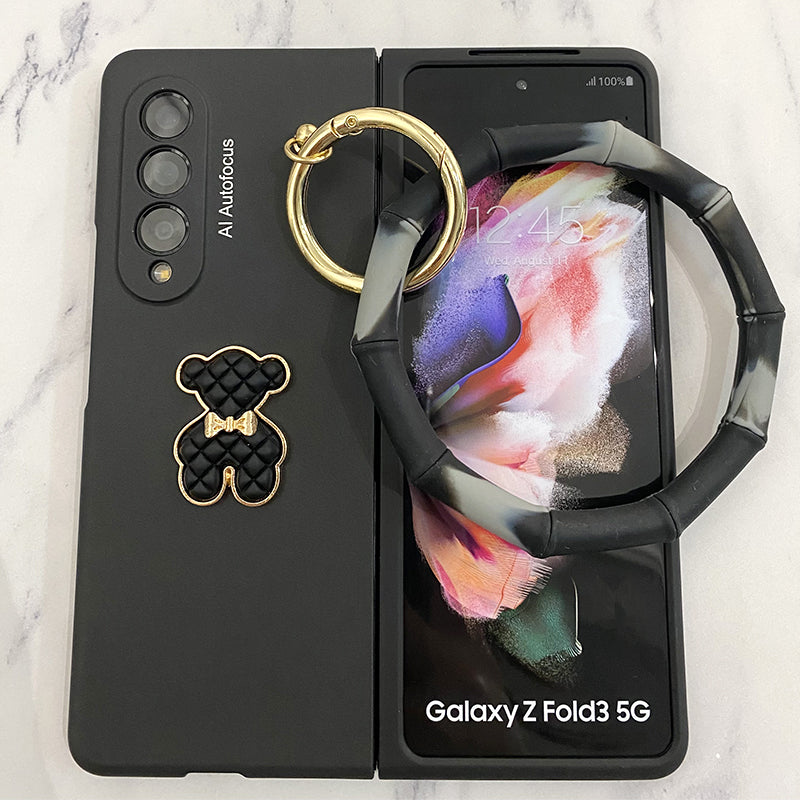 Fashion wrist Bracelet Chain Bear Phone case For Samsung Galaxy Z Fold