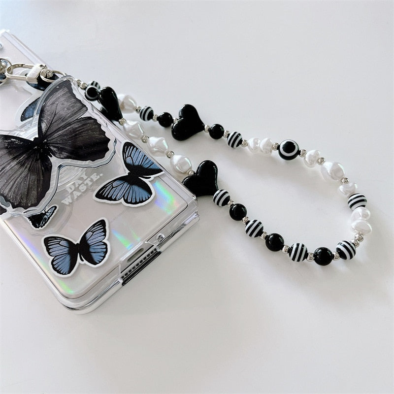 Black Butterfly Phone Stand Case for Samsung Galaxy Z Fold 3 5G
