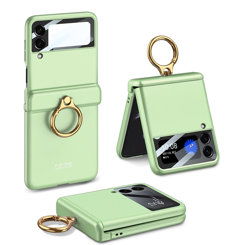 Armor Case with Ring Bracket Stand for Samsung Galaxy Z Flip 4
(Magnetic Hinge Cover)