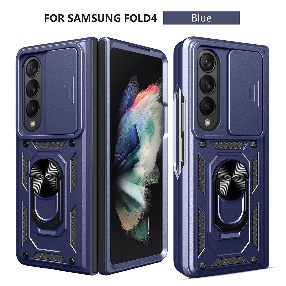 Armor Case with Lens Protection & Stand For Samsung Galaxy Z Fold 4