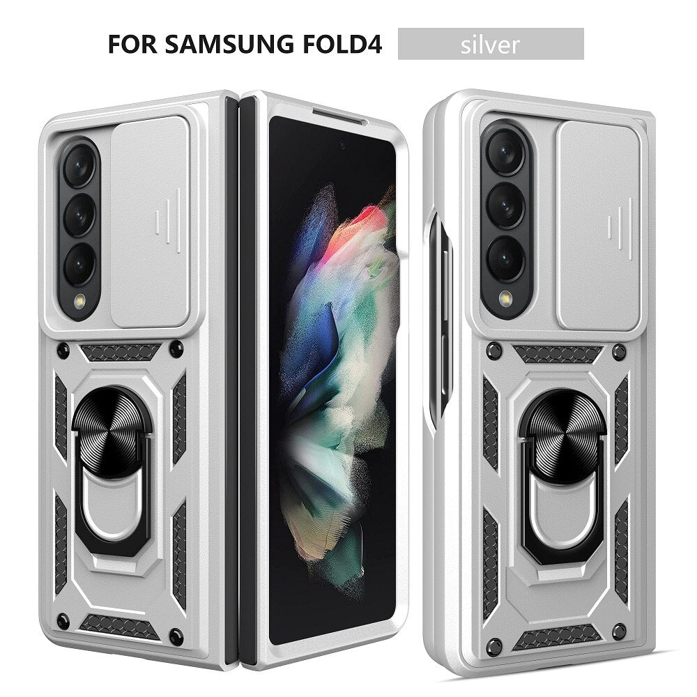 Armor Case with Lens Protection & Stand For Samsung Galaxy Z Fold 4