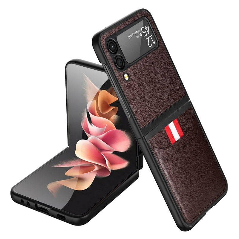 Leather Wallet Card Slot Holder Folding Case for Samsung Galaxy Z Flip 3 5G