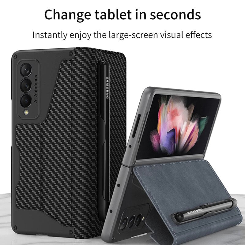 Flip Folding Leather Case For Z Fold 3