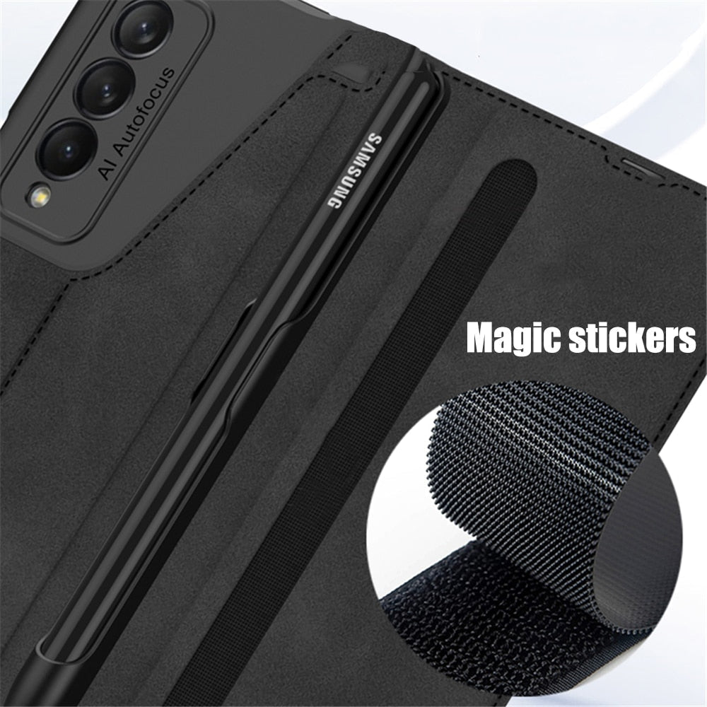 Flip Folding Leather Case For Z Fold 3