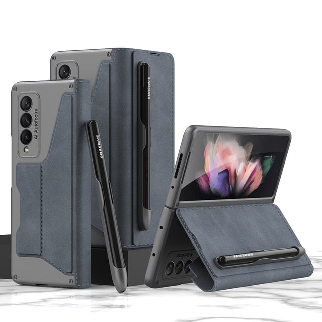 Flip Folding Leather Case For Z Fold 3