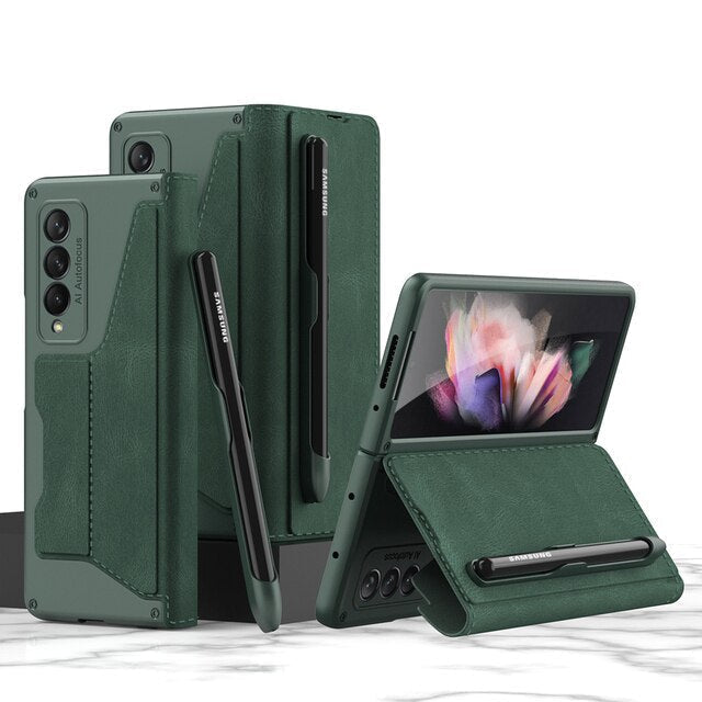 Flip Folding Leather Case For Z Fold 3