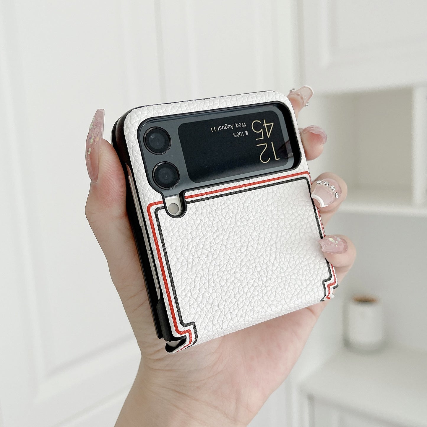 Fashion Joint name Lychee Case for Samsung Galaxy Z Flip 3 5G