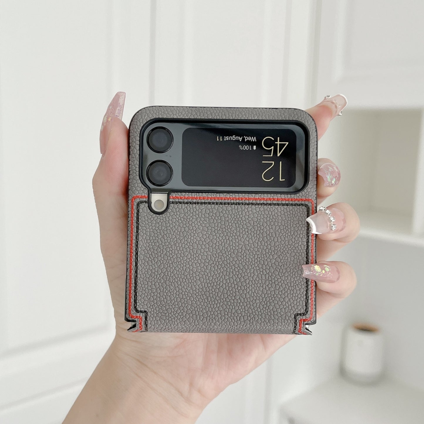 Fashion Joint name Lychee Case for Samsung Galaxy Z Flip 3 5G